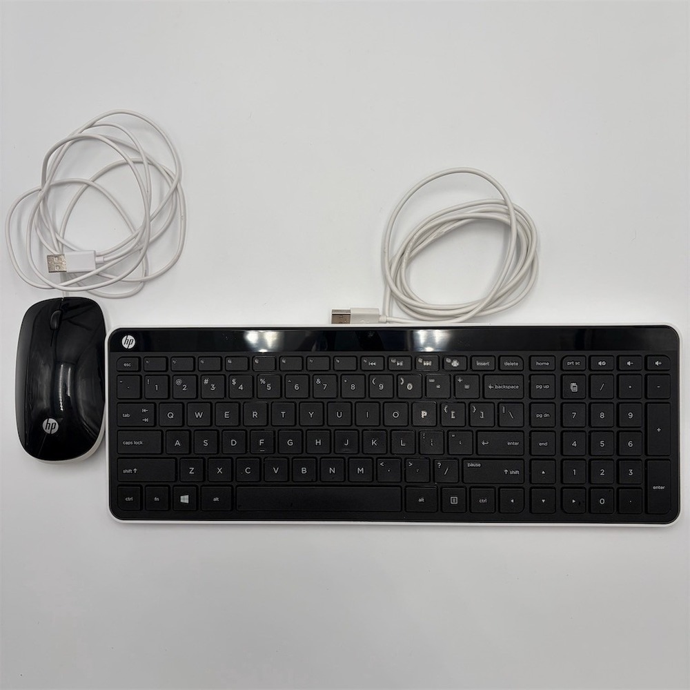 HP Wired USB‎ Keyboard & Mouse Combo Full-Size Chiclet Keys Numeric Pad